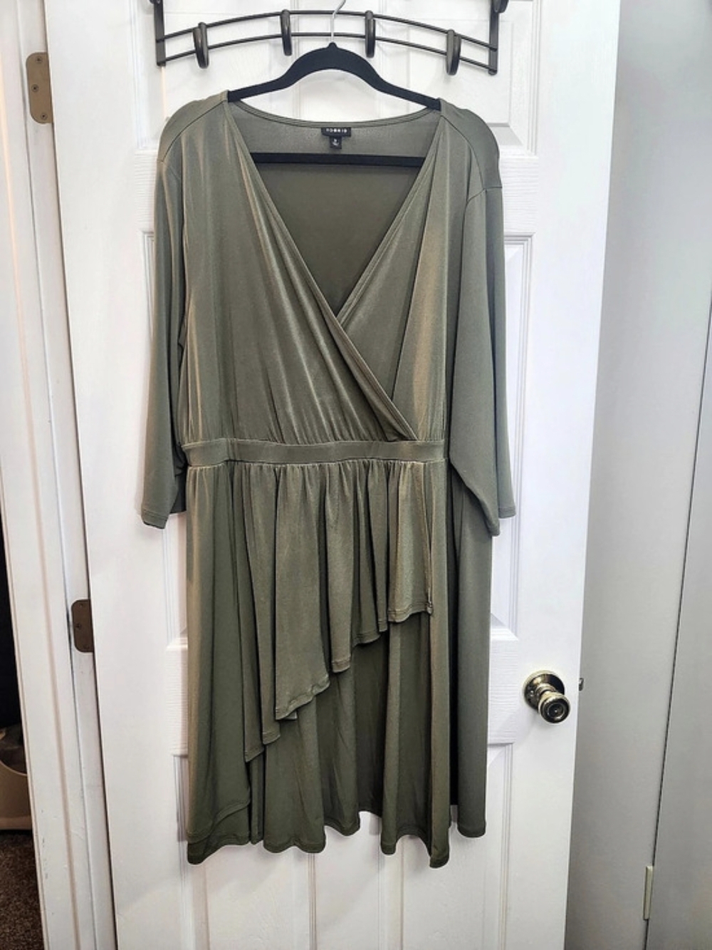 Torrid Olive Wrap Midi Dress, Torrid 3 = 3X